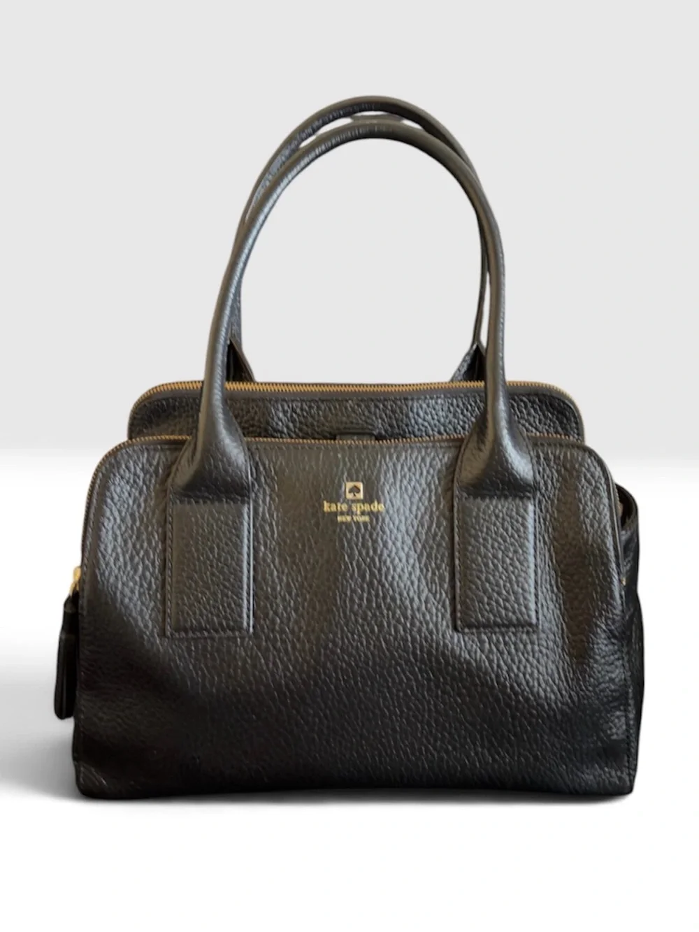 Kate Spade New York Southport Avenue Lydia Black Leather Large Satchel Bag